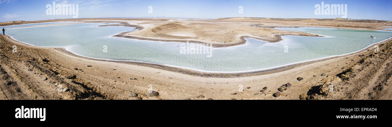 Natural salt flats on the shores of Laguna San Ignacio, Baja California, Mexico. Stock Photo