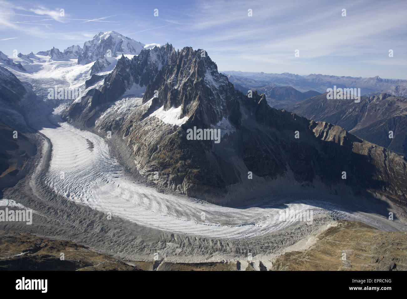 Mer de Glace glacier in the summer Stock Photo