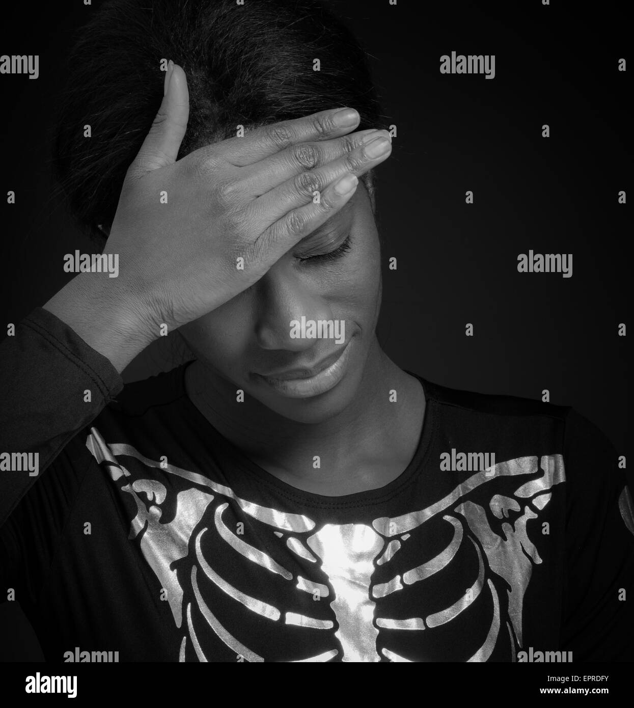 Model isolated with headache Stock Photo - Alamy
