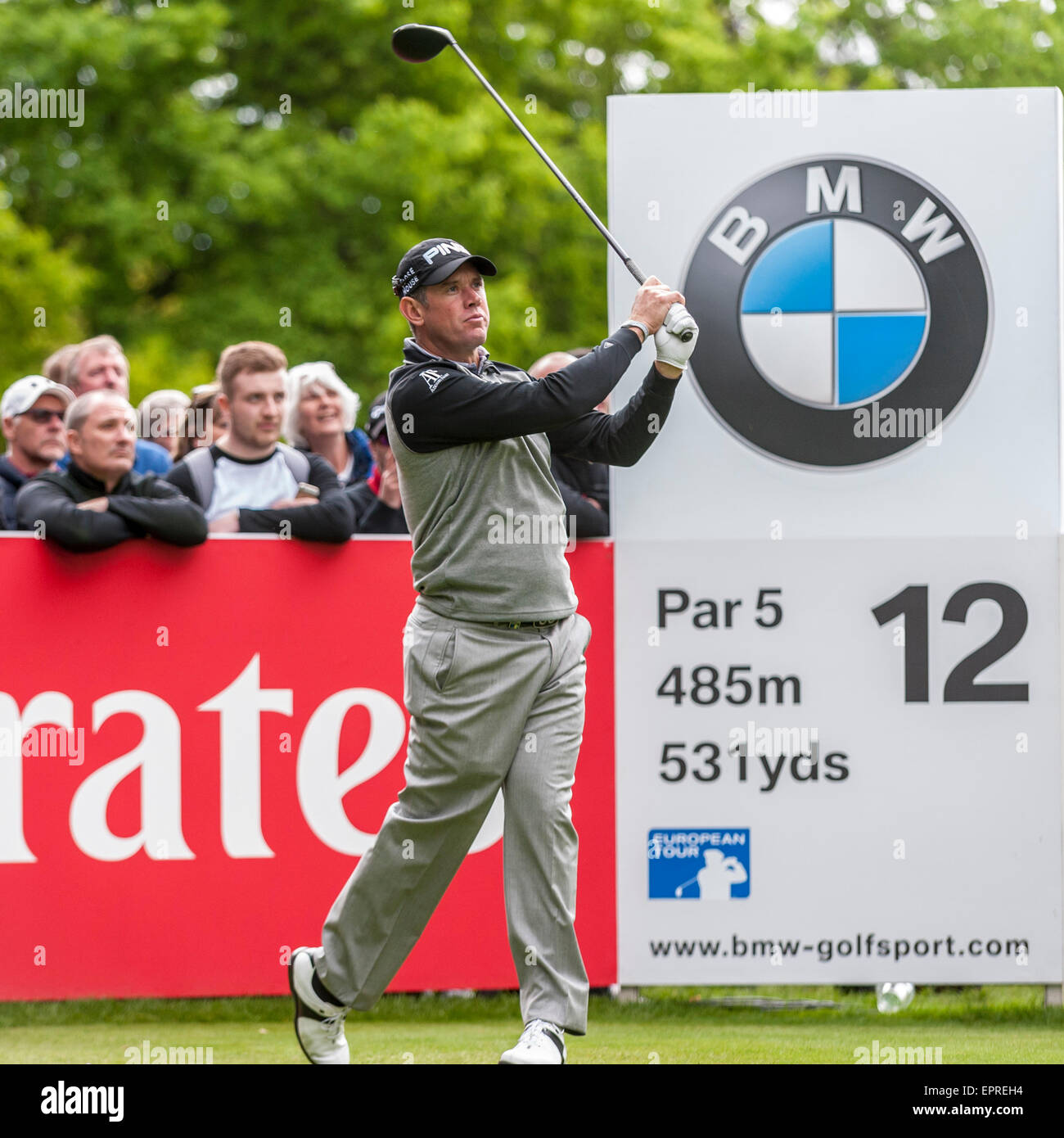 London, UK. 20 May 2015.  Lee Westwood (England) tees off during the BMW PGA Championship 2015 Pro-Am at Wentworth club, Surrey. Credit:  Stephen Chung / Alamy Live News Stock Photo