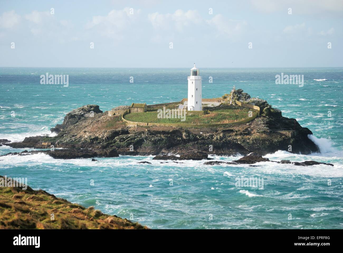 Godrevy lighthouse, Hayle, Cornwall, UK. Stock Photo