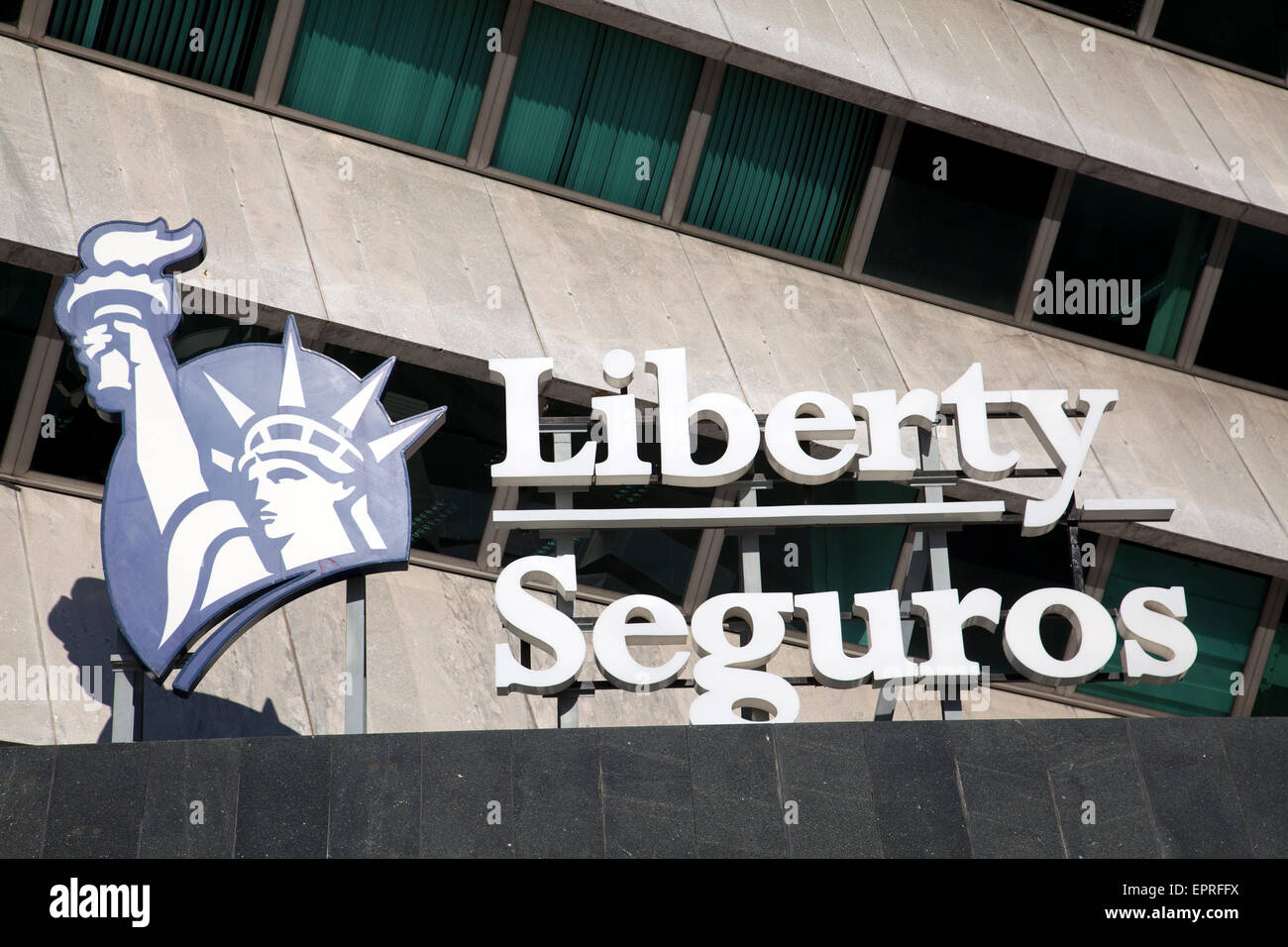 Liberty Seguros Sign In Lisbon - Portugal Stock Photo
