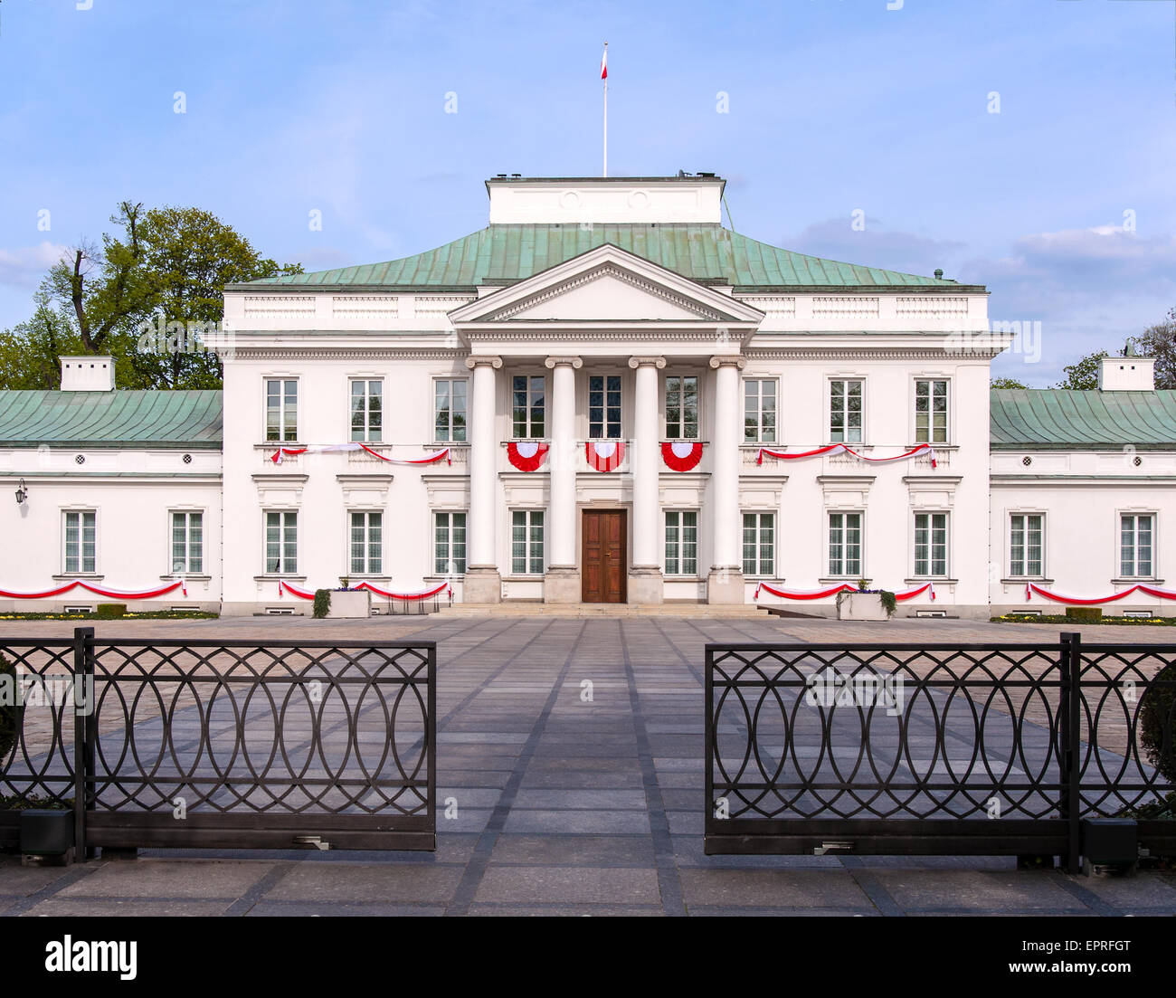 Belvedere (Belweder) Palace in Warsaw. A residence of the President of Republic of Poland. Stock Photo