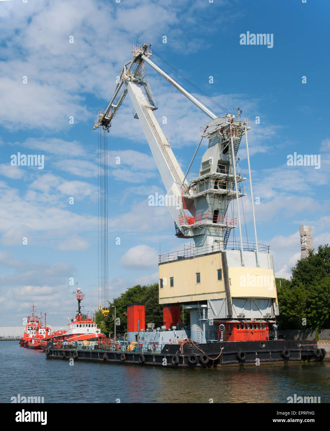 Mobile floating port crane in Gdansk, Poland Stock Photo