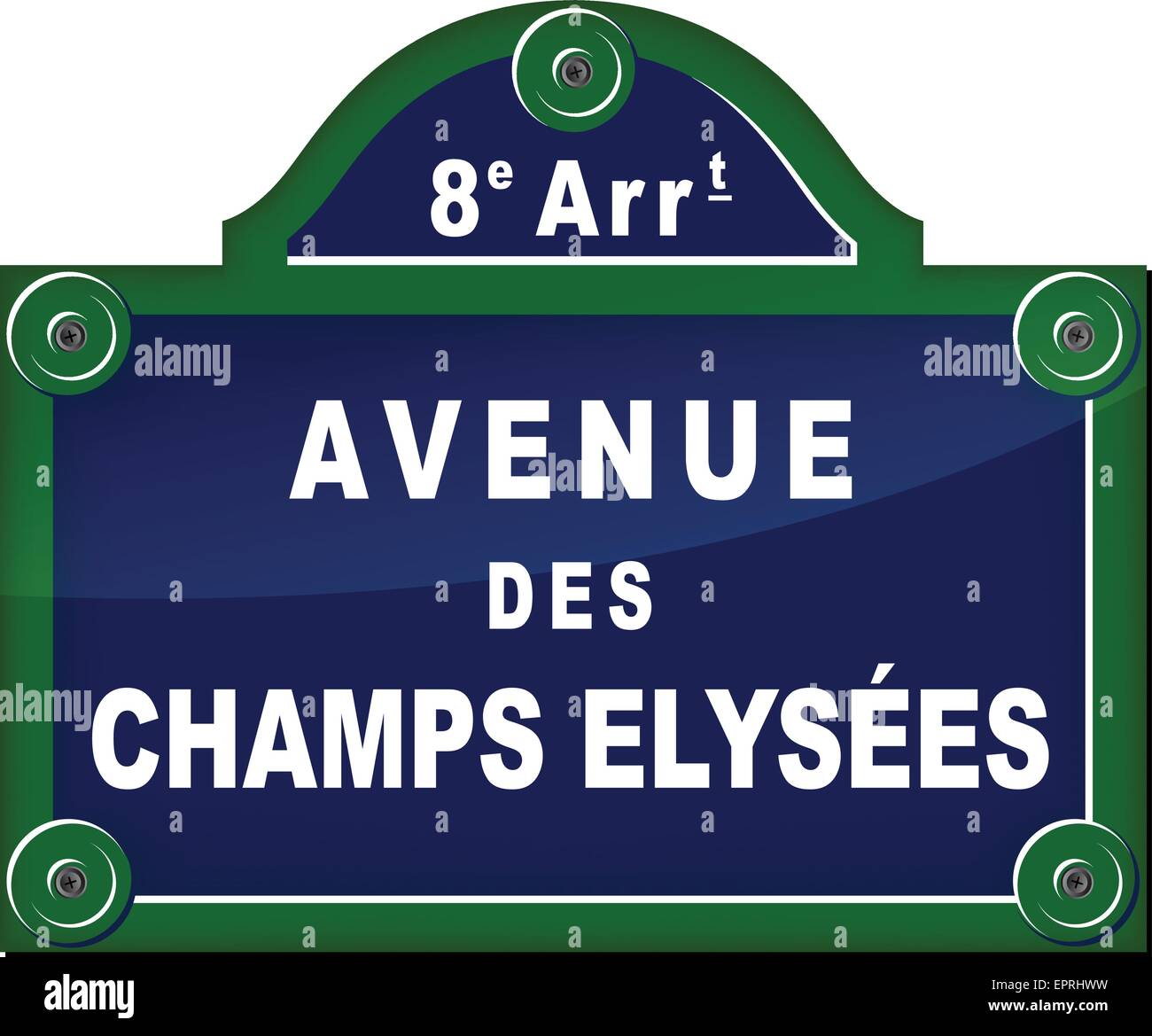 french sign of famous avenue in paris Stock Vector