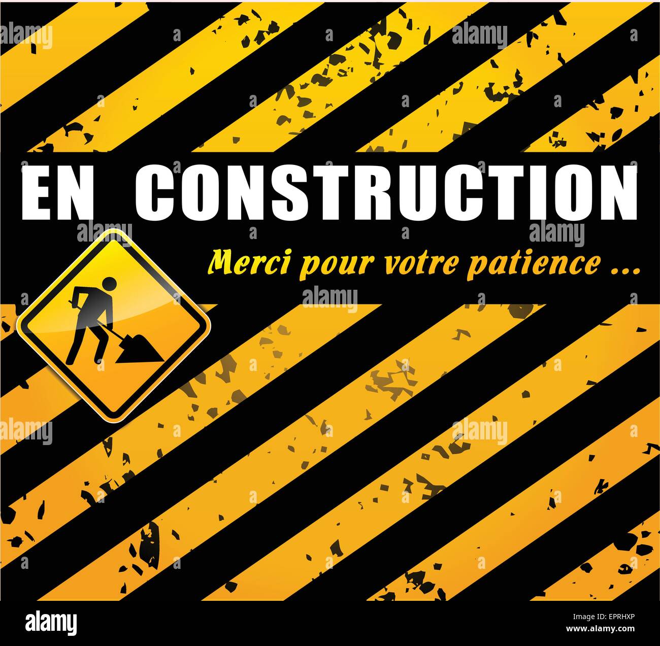 french translation for under construction web site page Stock Vector