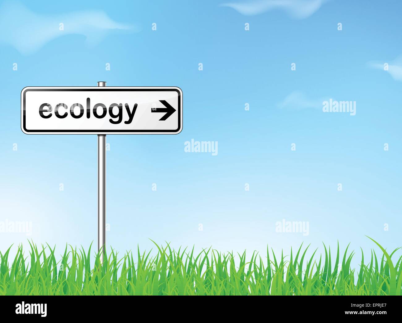 illustration of abstract ecology road sign direction Stock Vector