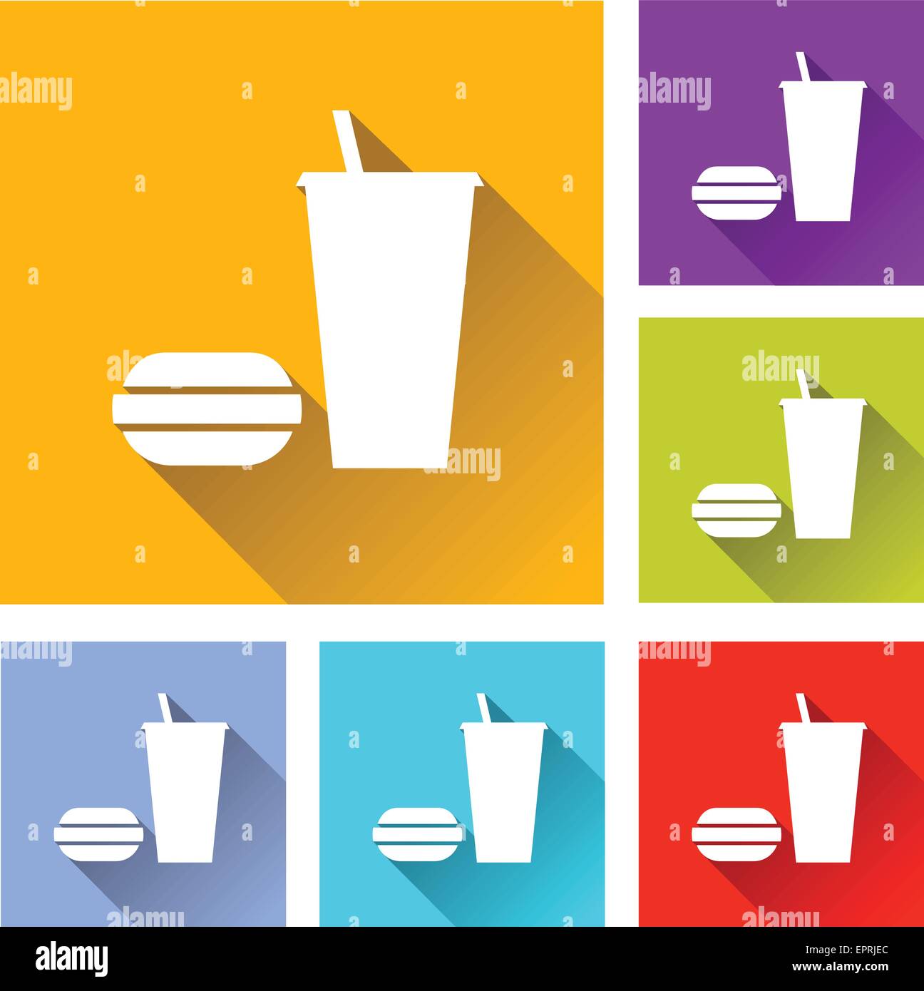 illustration of flat design set icons for food Stock Vector Image & Art ...