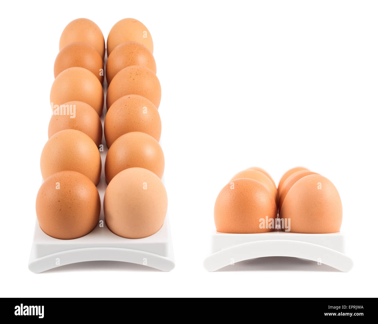 Dozen of eggs in a case isolated Stock Photo Alamy
