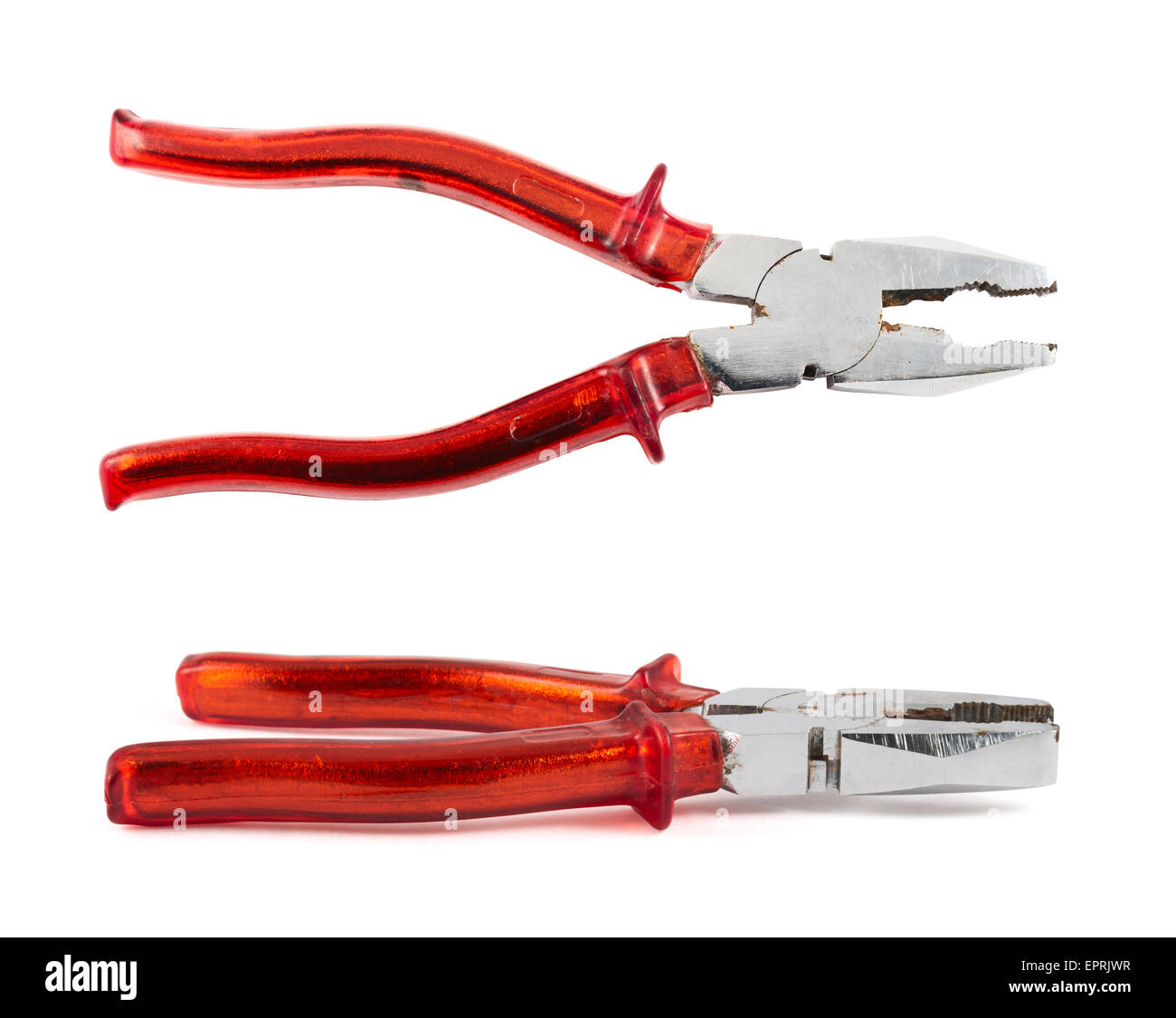 Lineman's combination pliers hand tool isolated Stock Photo
