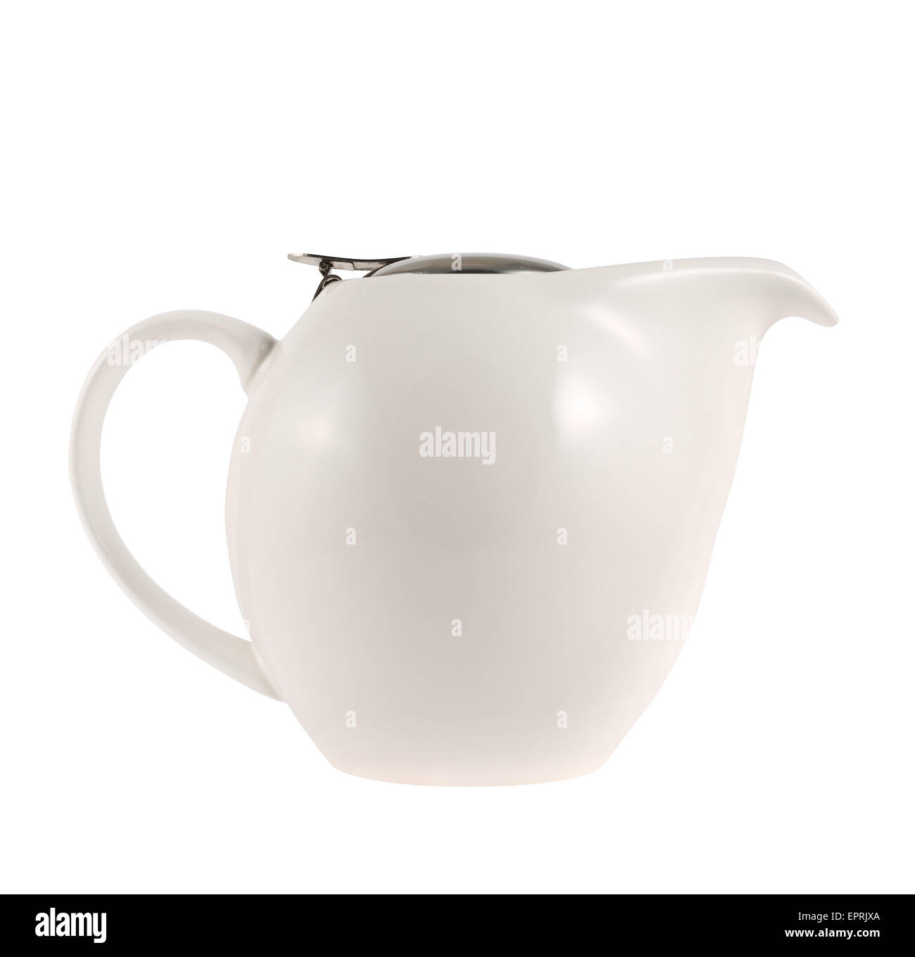 Ceramic teapot with a metallic cover lid Stock Photo Alamy