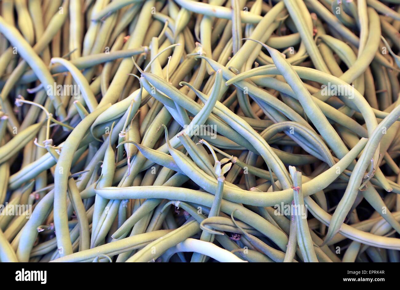 background of green beans for sale by grocery store Stock Photo Alamy