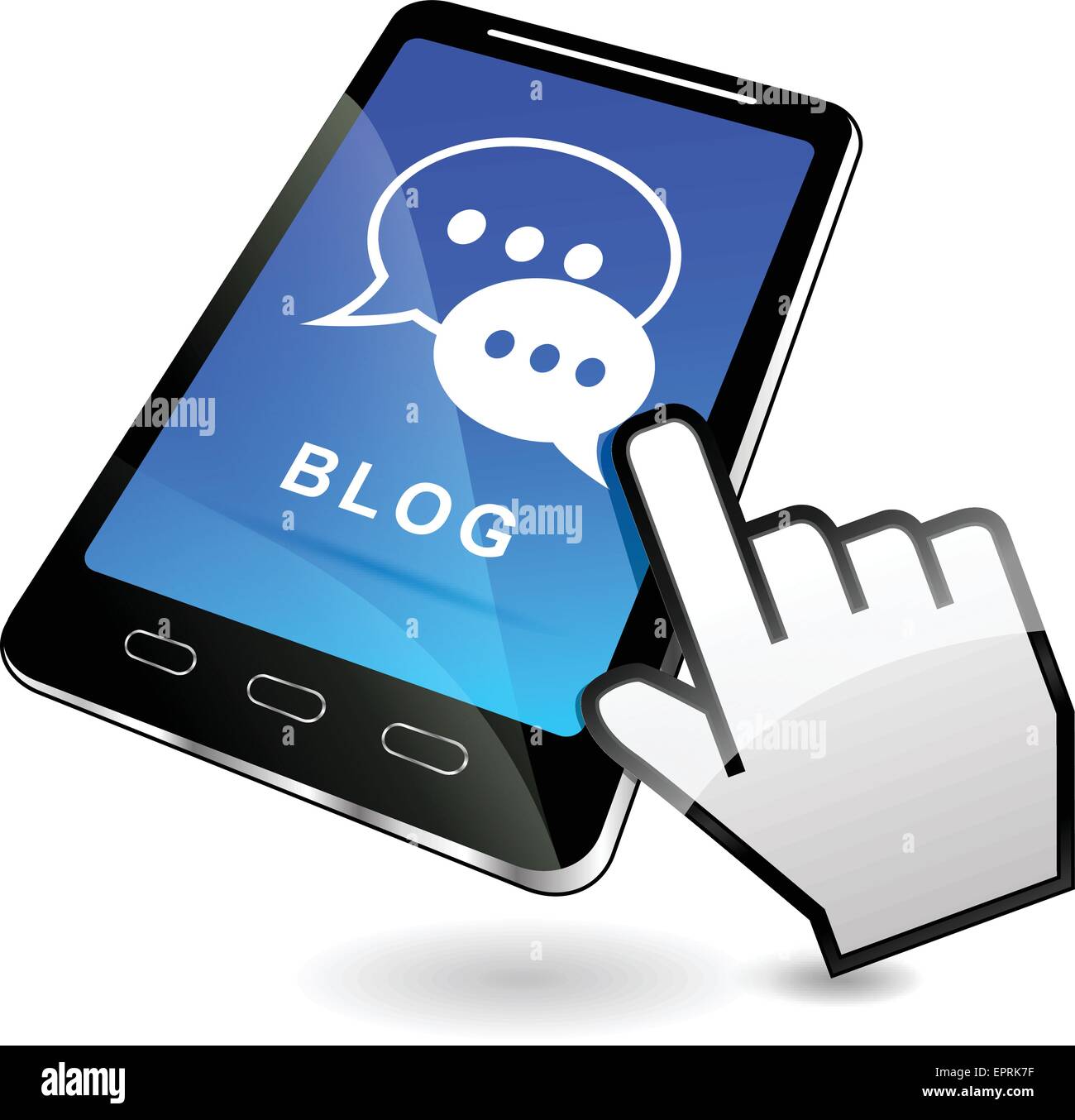 illustration of blog on mobile phone concept Stock Vector