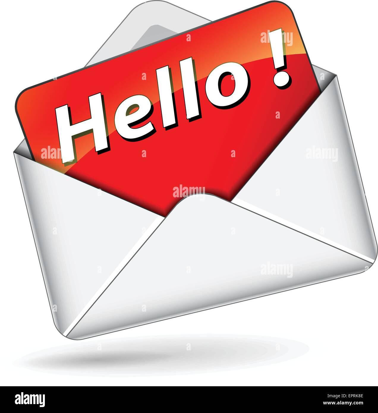 illustration of hello message on white background Stock Vector