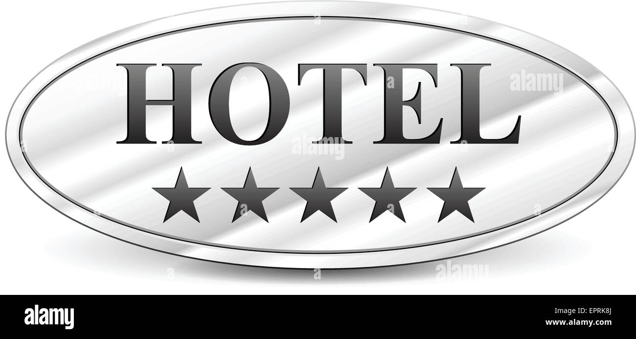 illustration of hotel five stars metal sign Stock Vector