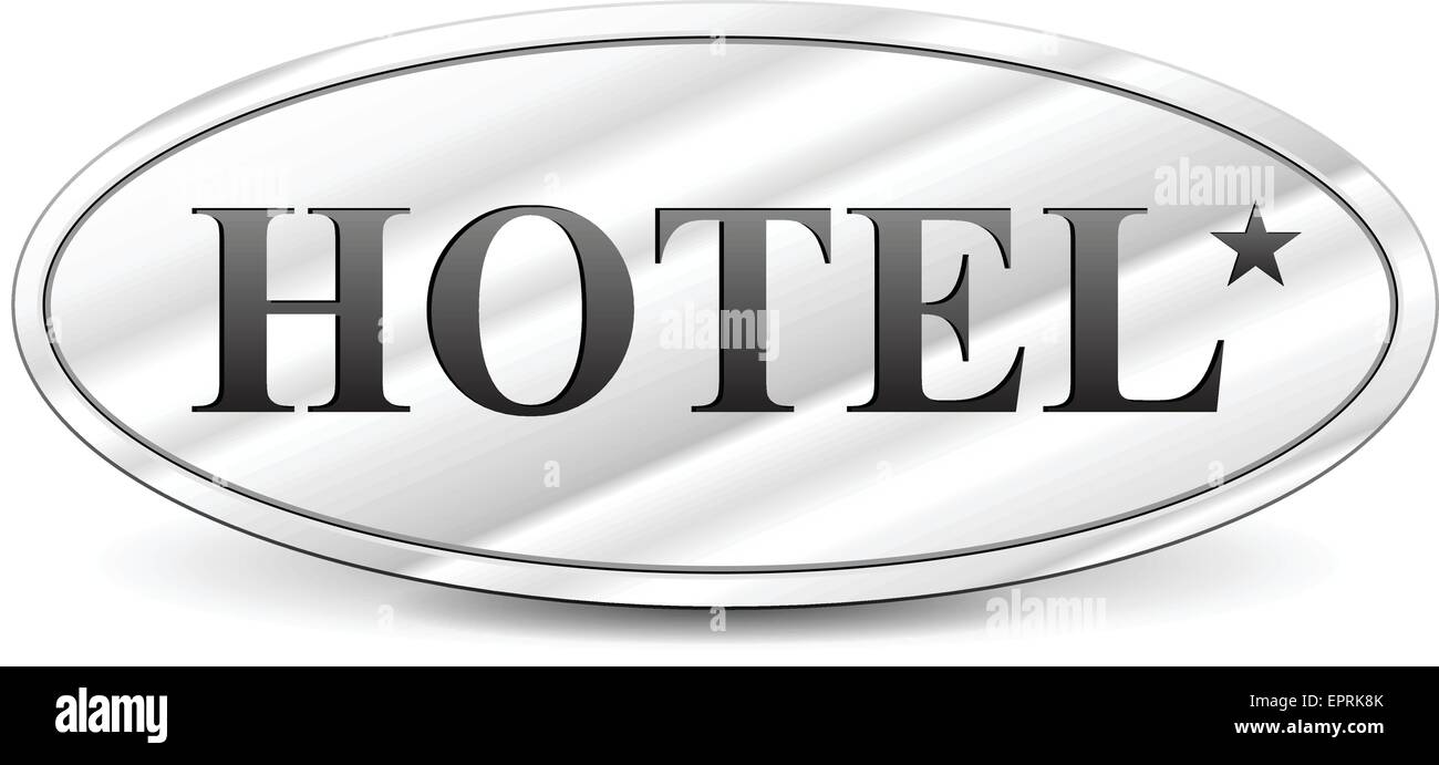 illustration of hotel one star metal sign Stock Vector