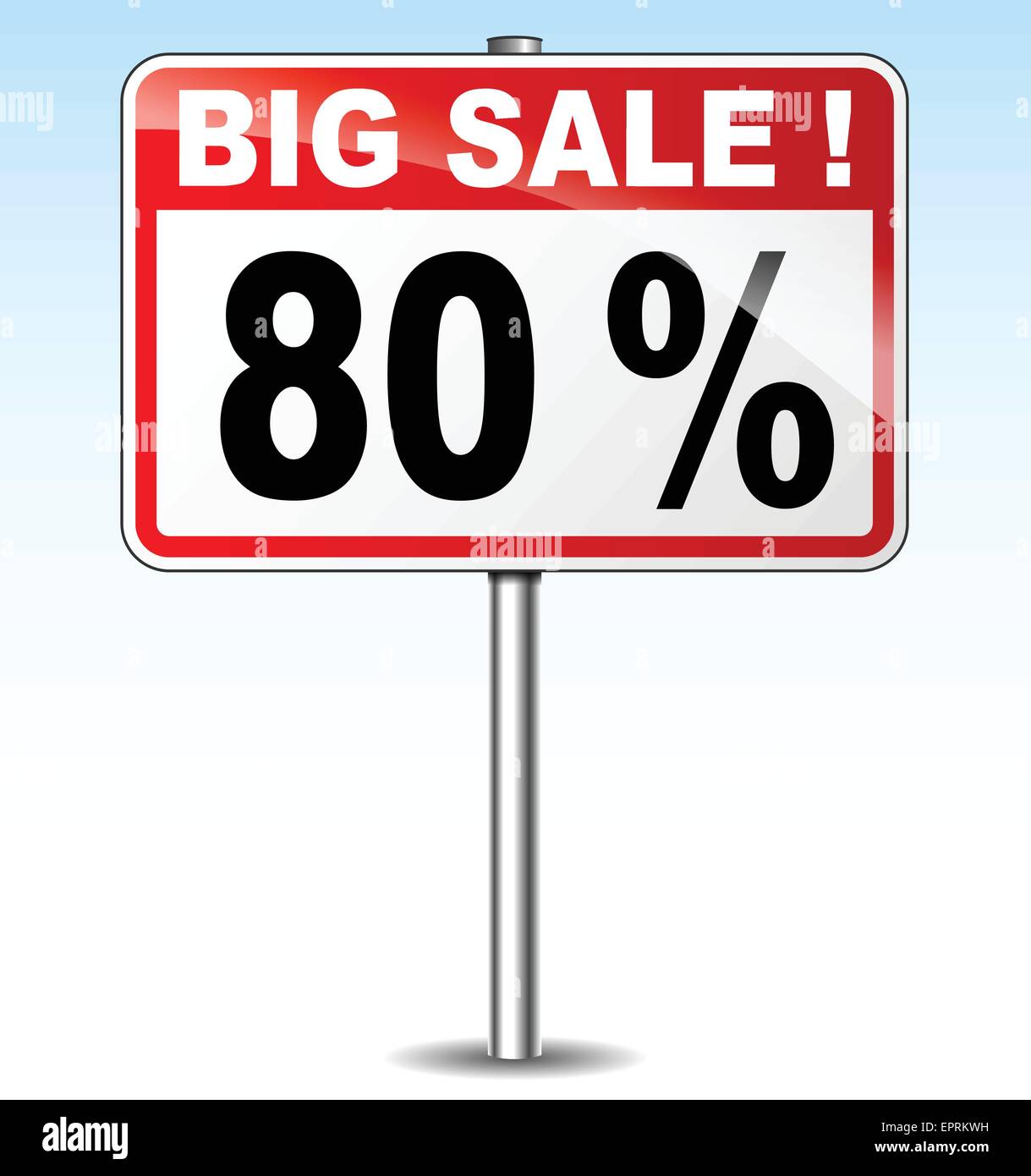 illustration of eighty percent sale road sign Stock Vector