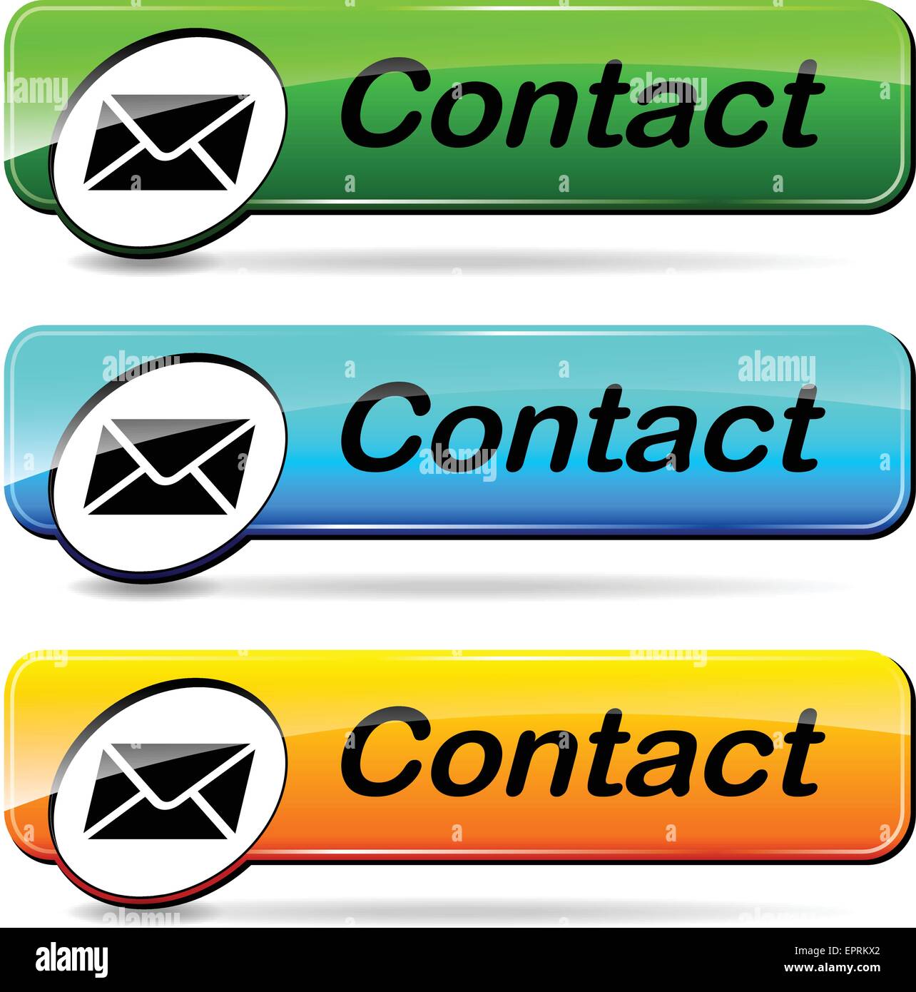 illustration of three web buttons for mail contact Stock Vector Image ...