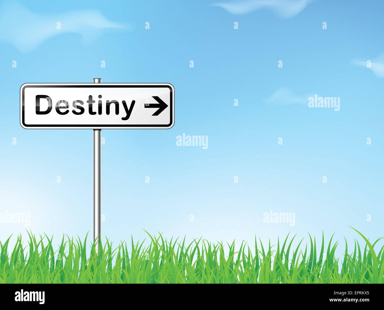illustration of destiny sign on nature background Stock Vector