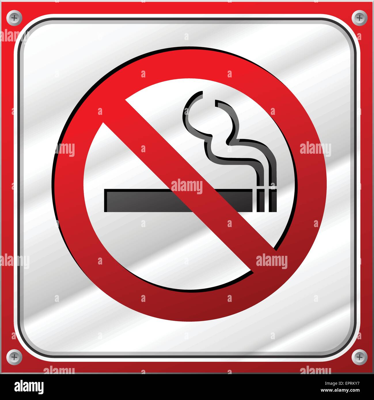 illustration of no smoking metal design sign Stock Vector