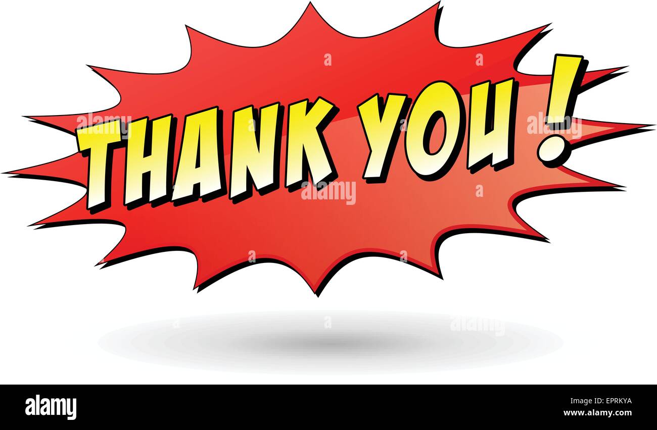 illustration of red thank you design icon Stock Vector