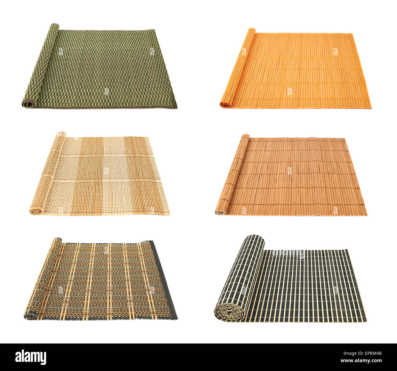 Rolled straw mat isolated Stock Photo Alamy