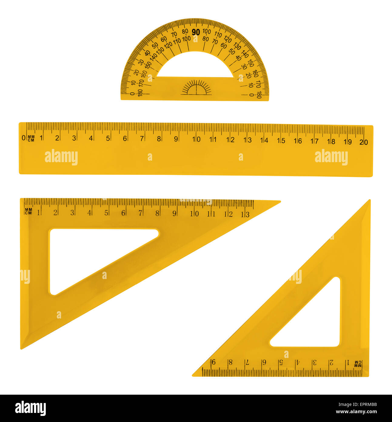 Set of multiple plastic rulers Stock Photo - Alamy