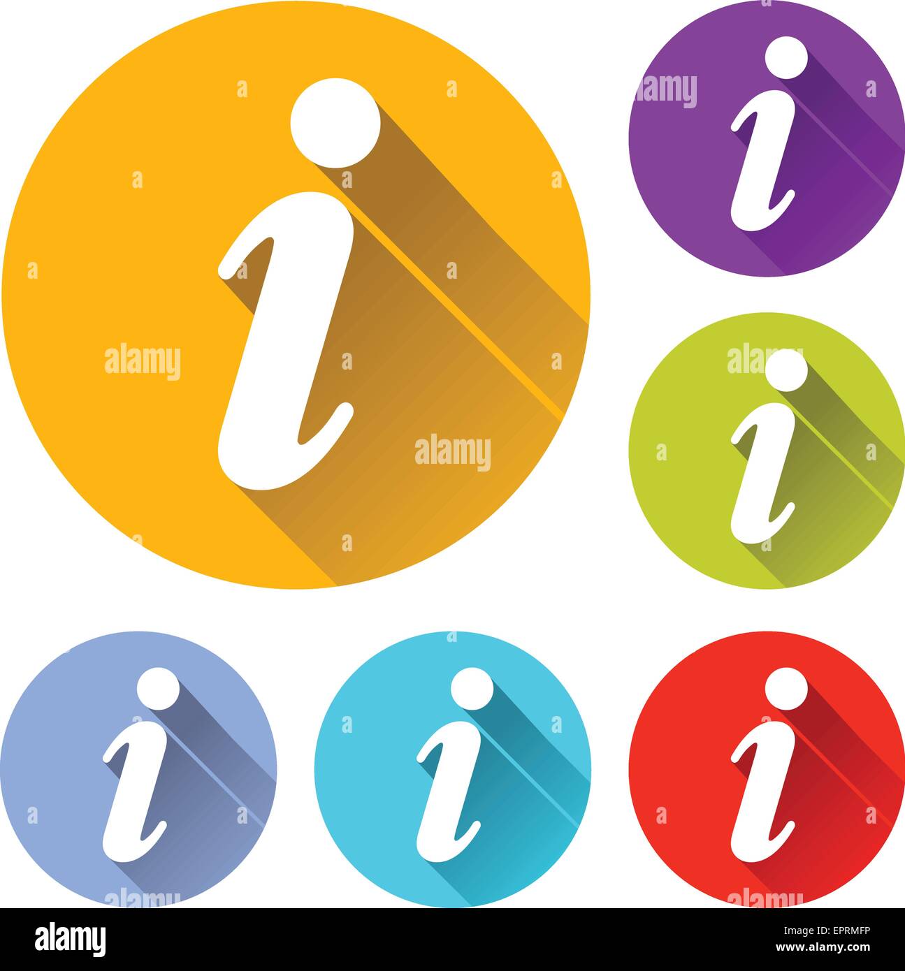 vector illustration of six colorful information icons Stock Vector