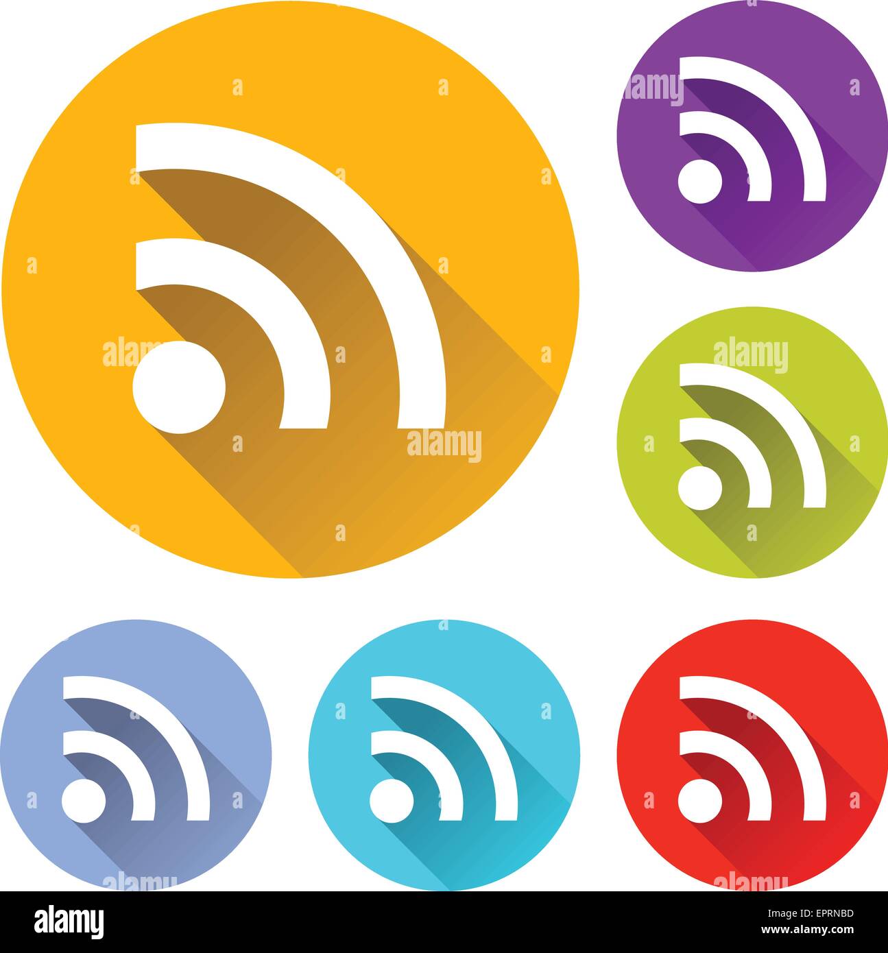 vector illustration of six colorful wifi icons Stock Vector