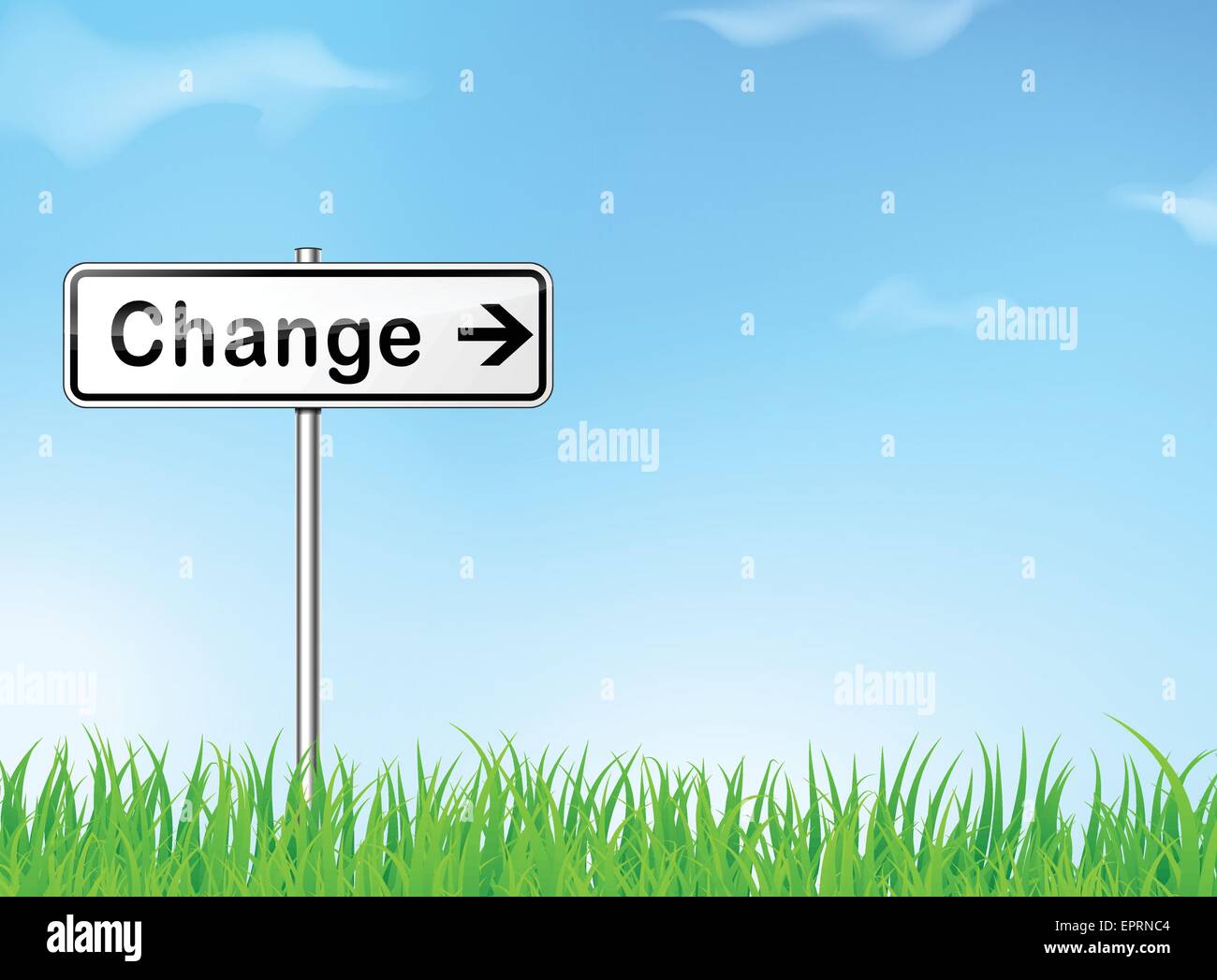 illustration of change direction sign on nature background Stock Vector