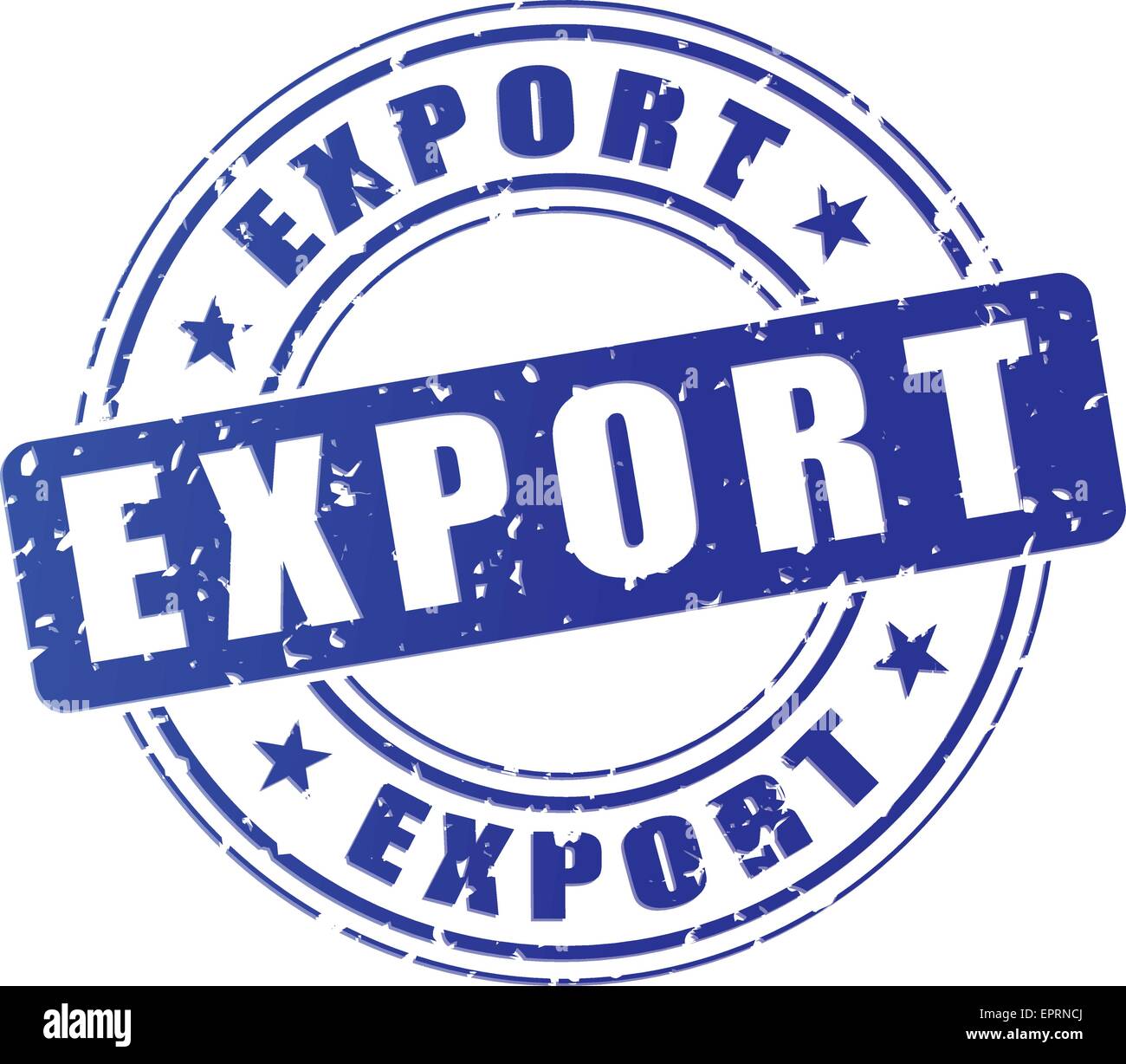 Illustration of blue stamp icon for export Stock Vector Image & Art Alamy
