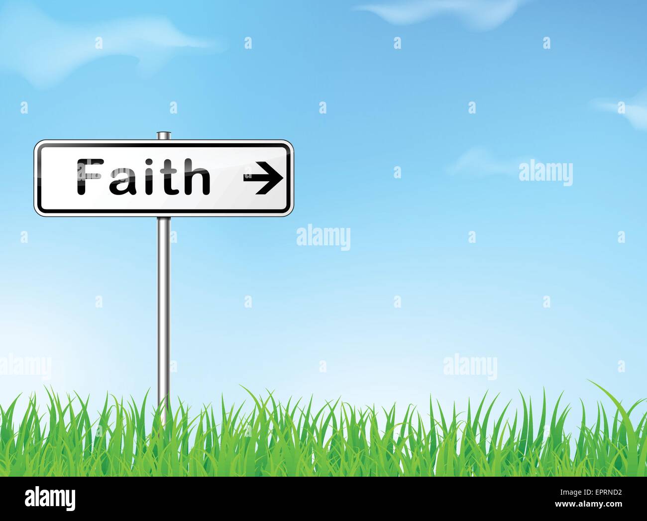 illustration of faith direction sign on nature background Stock Vector