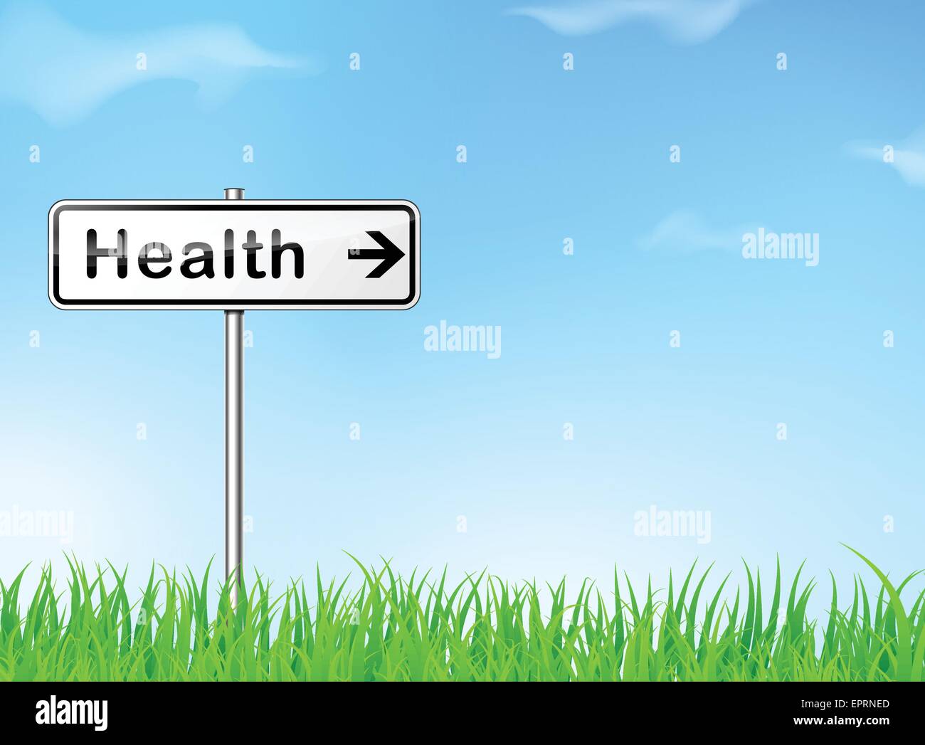 illustration of health direction sign on nature background Stock Vector