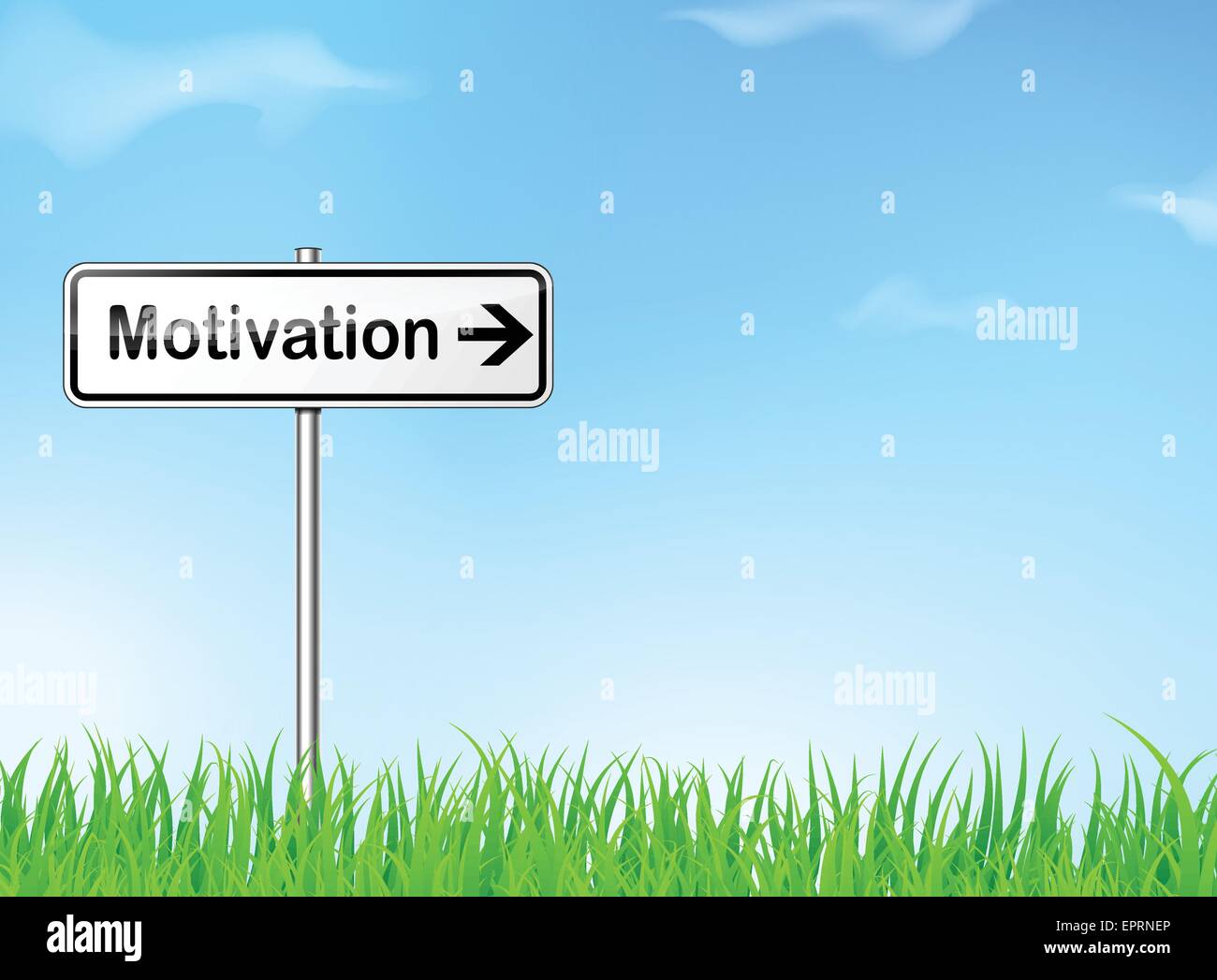 illustration of motivation direction sign on nature background Stock Vector