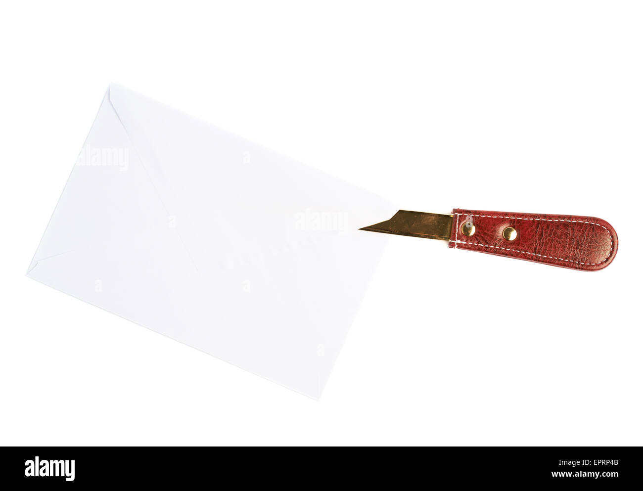 Opening letter with a special knife Stock Photo