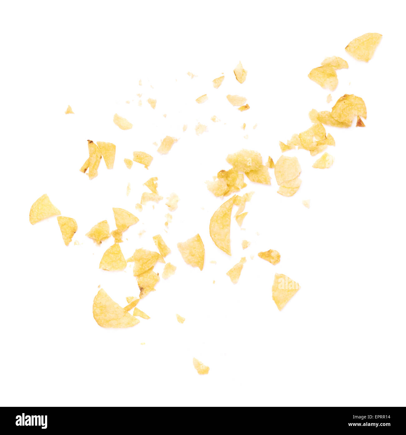 Potato chips crumbs and leftovers isolated Stock Photo Alamy