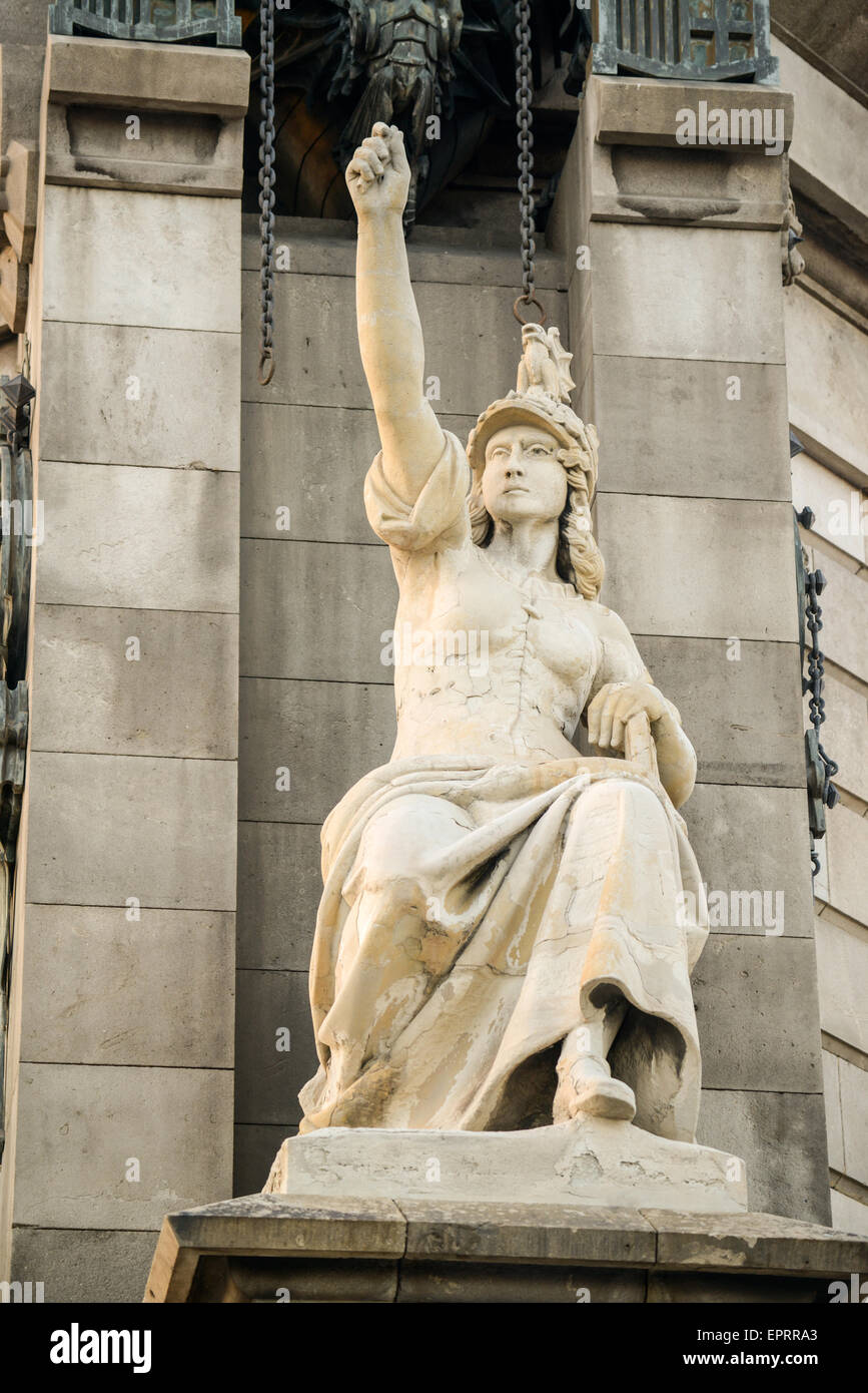 Columbus column on the Barcelona habour with high details Stock Photo ...