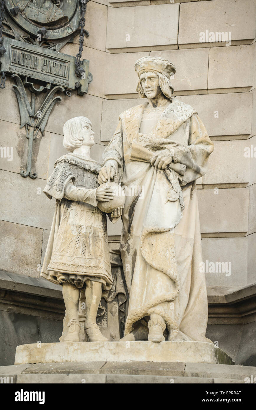 Columbus column on the Barcelona habour with high details Stock Photo ...