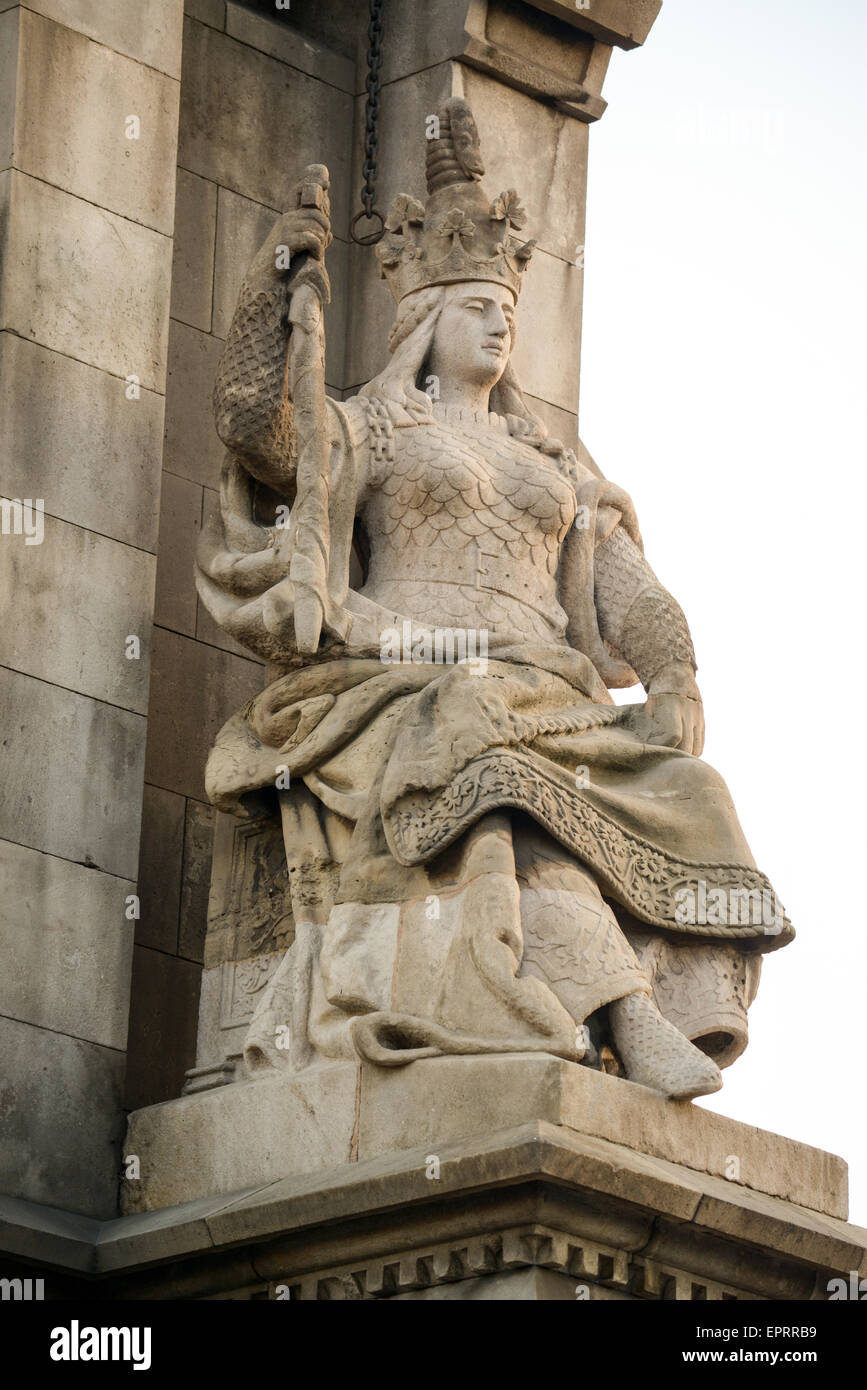Columbus column on the Barcelona habour with high details Stock Photo ...