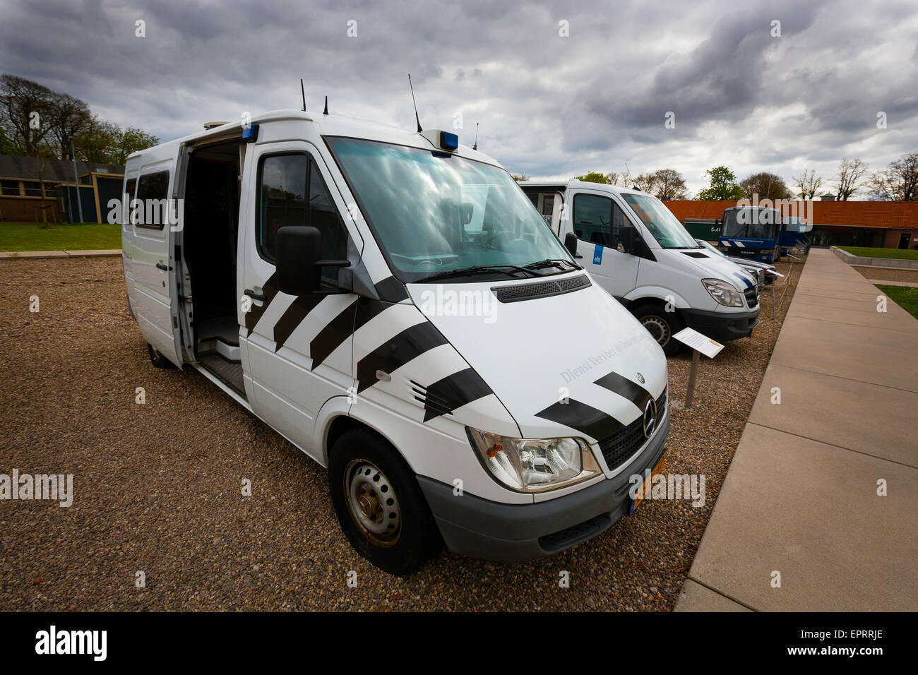 Mercedes Benz Sprinter inmate transport van at prison museum Veenhuizen the Netherlands Stock Photo