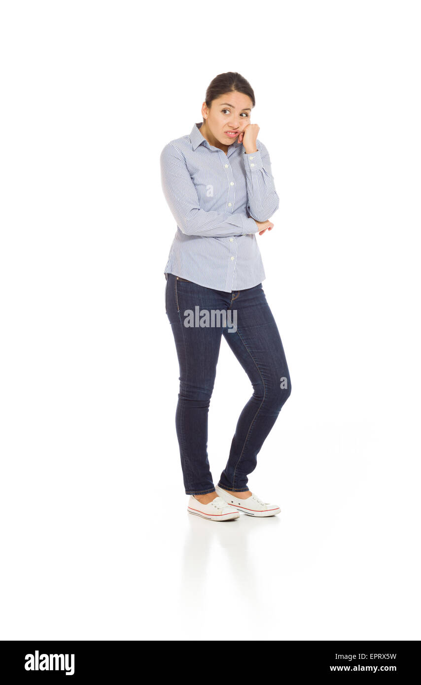 Model Over Solid Background Model isolated on plain background in studio Stock Photo - Alamy