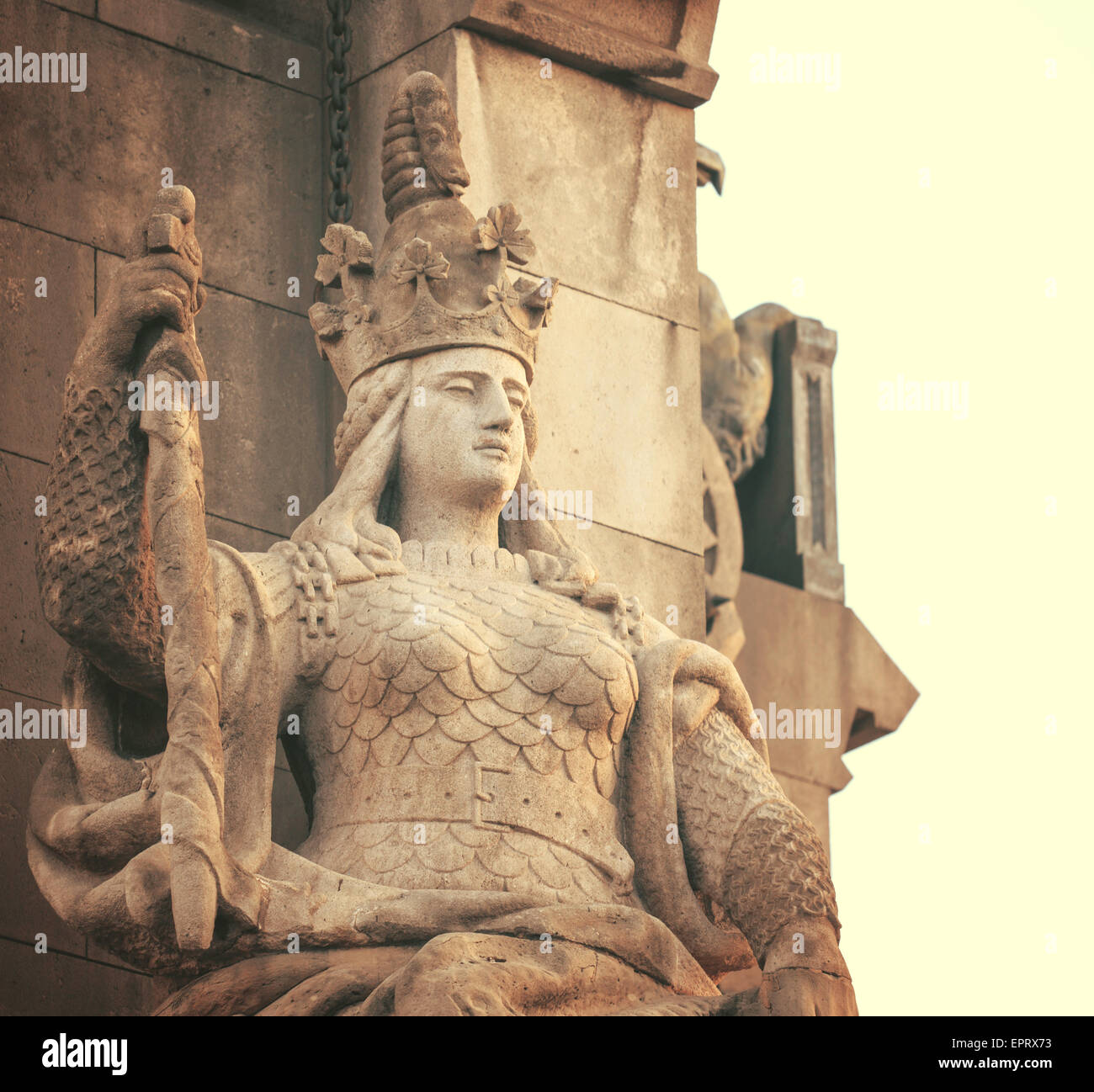 Columbus column on the Barcelona habour with high details Stock Photo ...