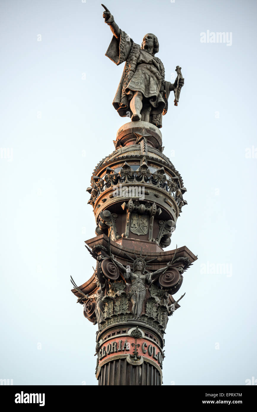 Columbus column on the Barcelona habour with high details Stock Photo ...