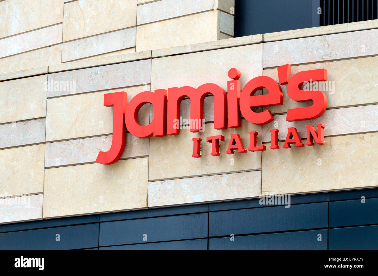 London, England, UK. Jamie's Italian restaurant (Jamie Oliver) in Canary Wharf Stock Photo