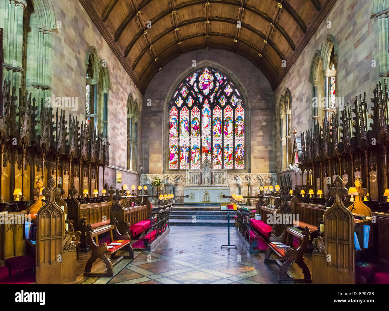 Interior of St Asaph Cathedral, St Asaph, Denbighshire, Wales, UK Stock Photo