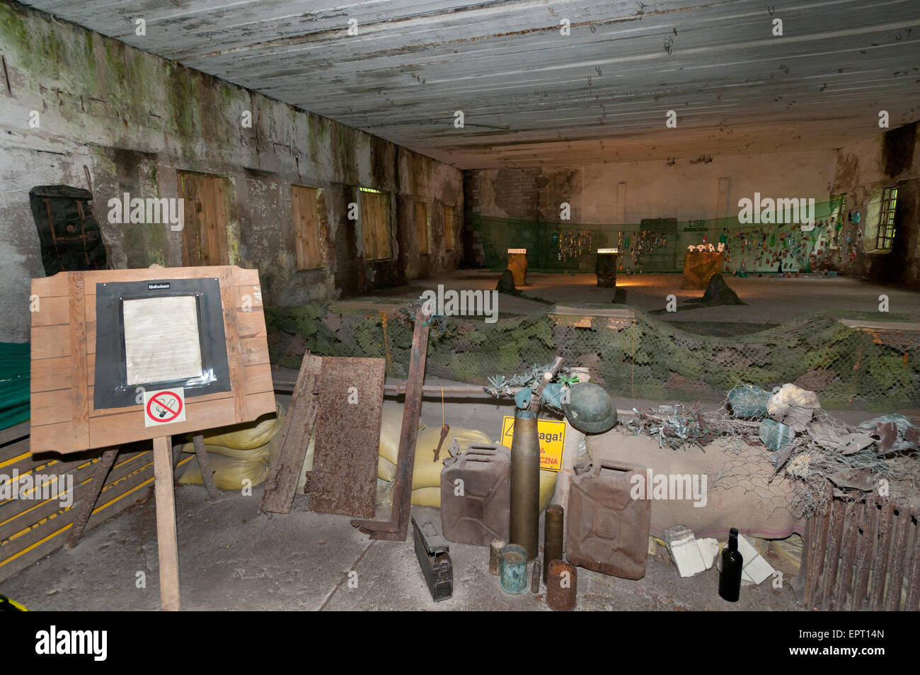 Shooting range in Jodl bunker in Wolfsschanze, Hitlers Wolfs Lair Eastern Front military headquarters, eastern Poland Stock Photo