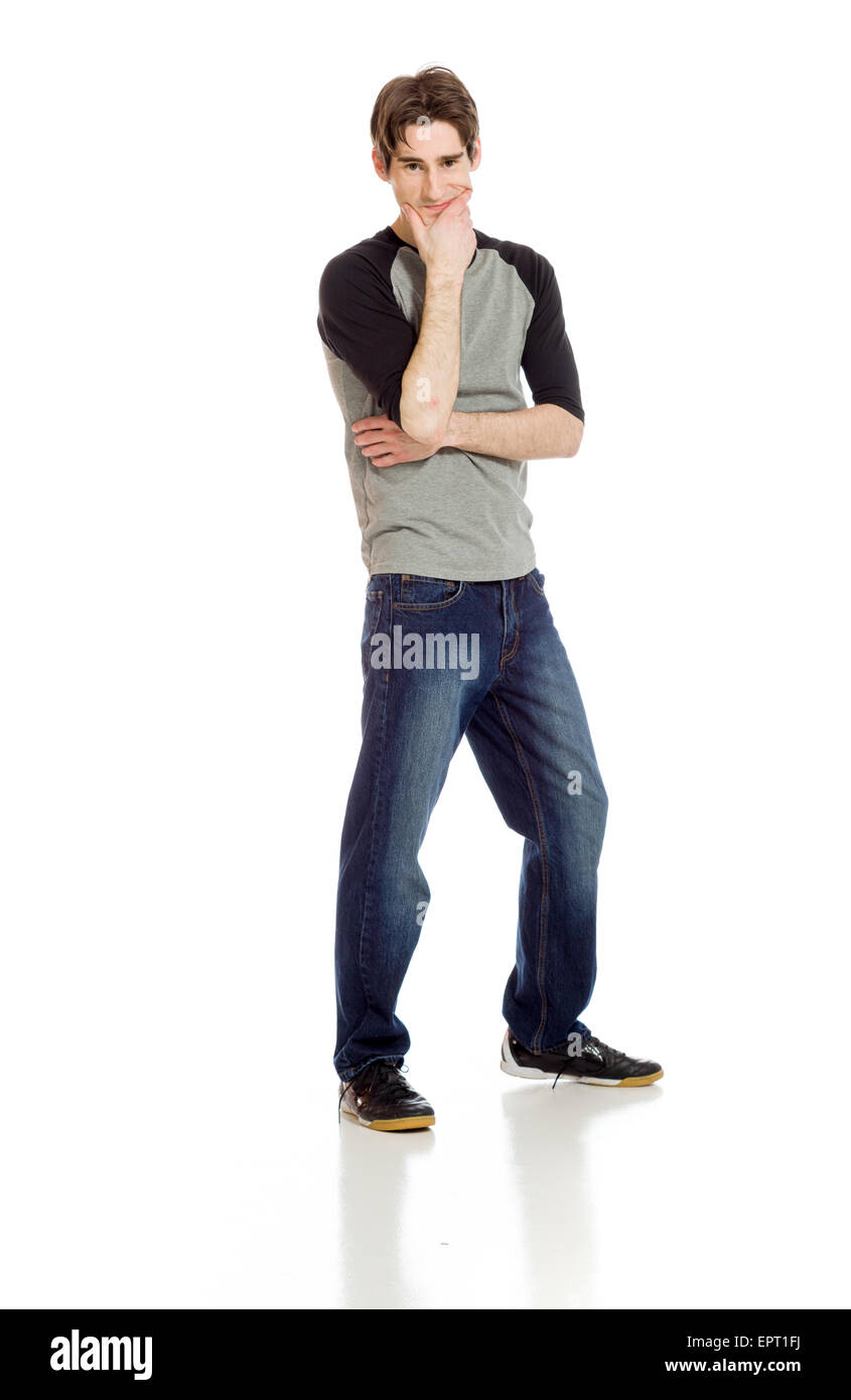 Model Over Solid Background Model isolated on plain background in studio Stock Photo - Alamy