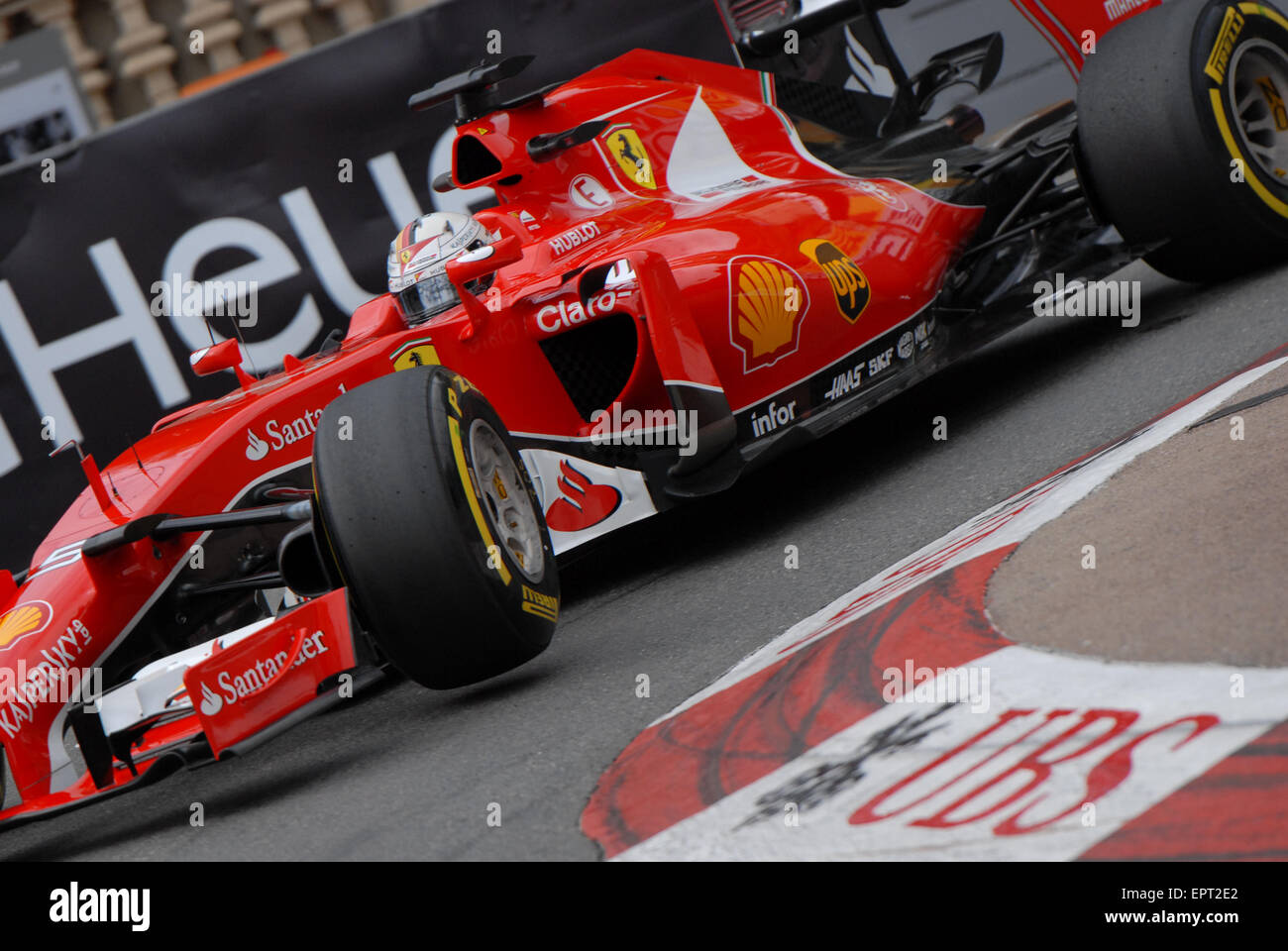 Monte Carlo, Monaco. 21st May, 2015. Sebastian Vettel (GER). Ferrari F1  Team. Practice session at the Monaco Formula 1 Grand Prix, Monte Carlo.  Credit: Kevin Bennett/Alamy Live News Stock Photo - Alamy