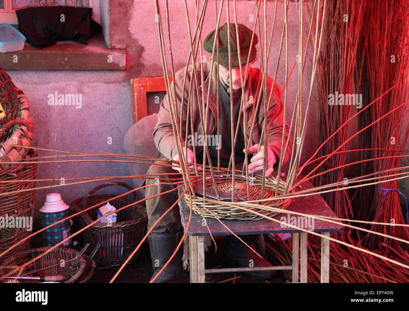Basket weaving demonstration at Skibbereen Vintage Day in the Republic