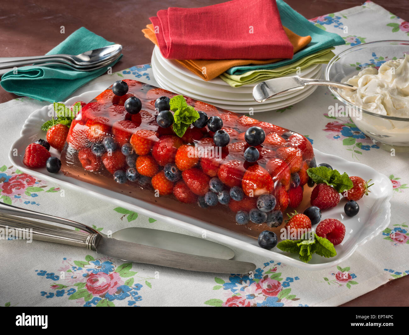 Summer berry terrine Stock Photo Alamy